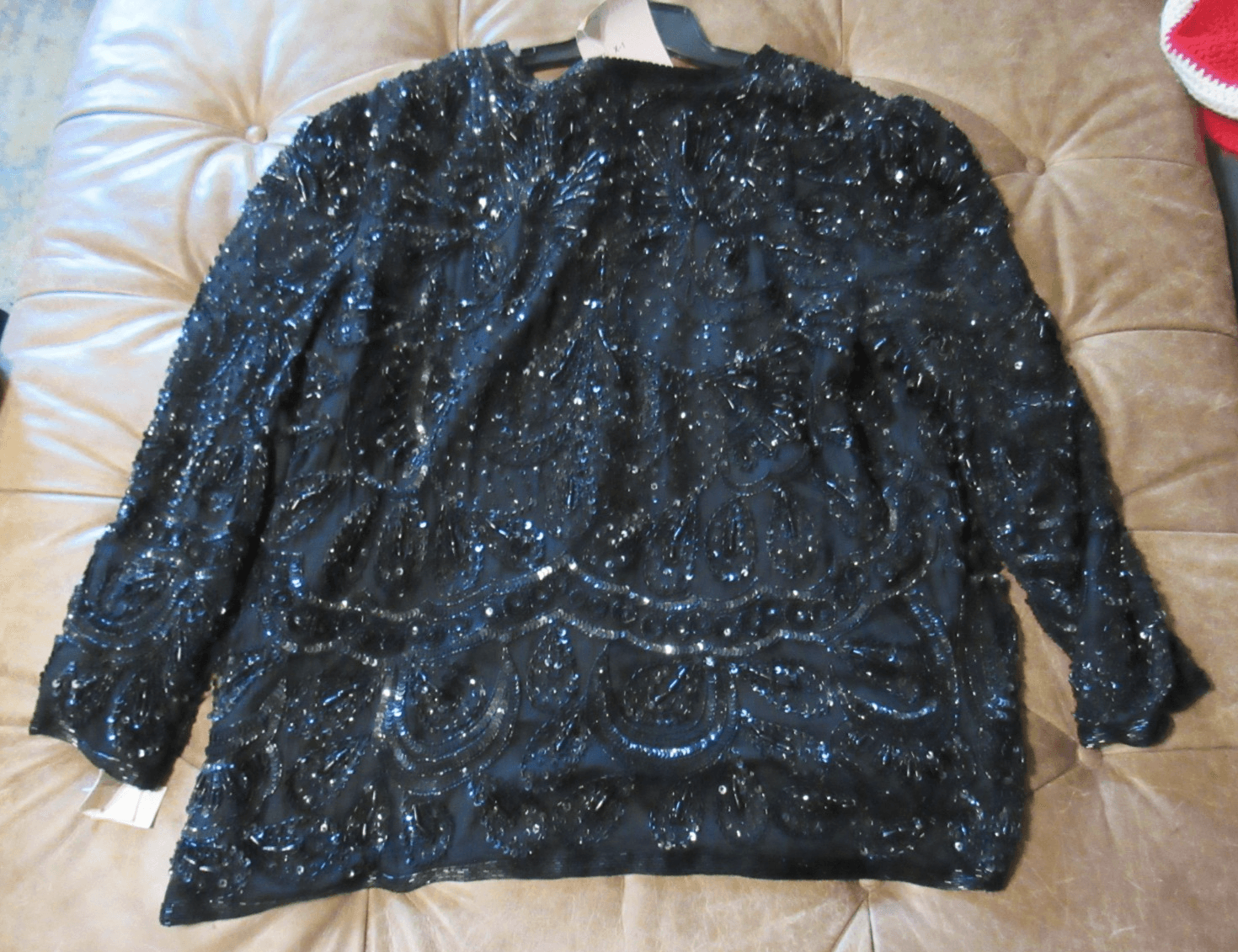 NWT Jean for Joseph Le Bon Embellished Dressy Black Sequin Beaded Blazer 1X J14K - Thumbnail 7