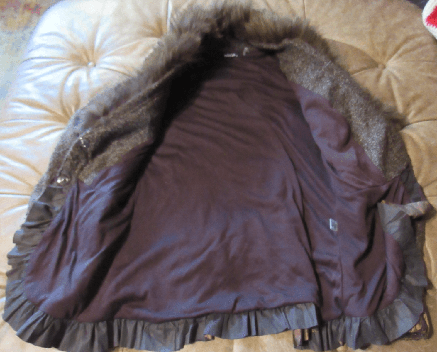 NWT Dolce Cabo Genuine Raccoon Fur Collar Jacket Size Large (I9K) - Thumbnail 7