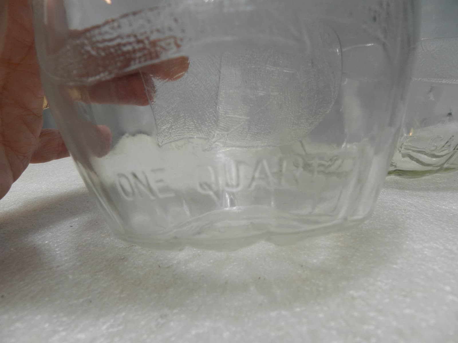 3 Vintage Glass White House Apple Vinegar One Quart/Gallon Jar Jug Embossed C60J - Thumbnail 7