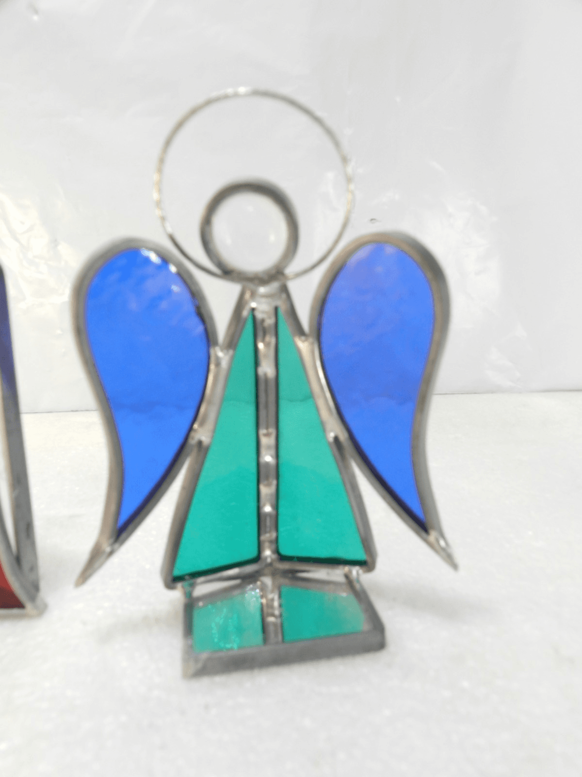 Vintage Stained Glass Nativity Scene Christmas Mary Joseph Jesus Angel (Y33M) - Thumbnail 9