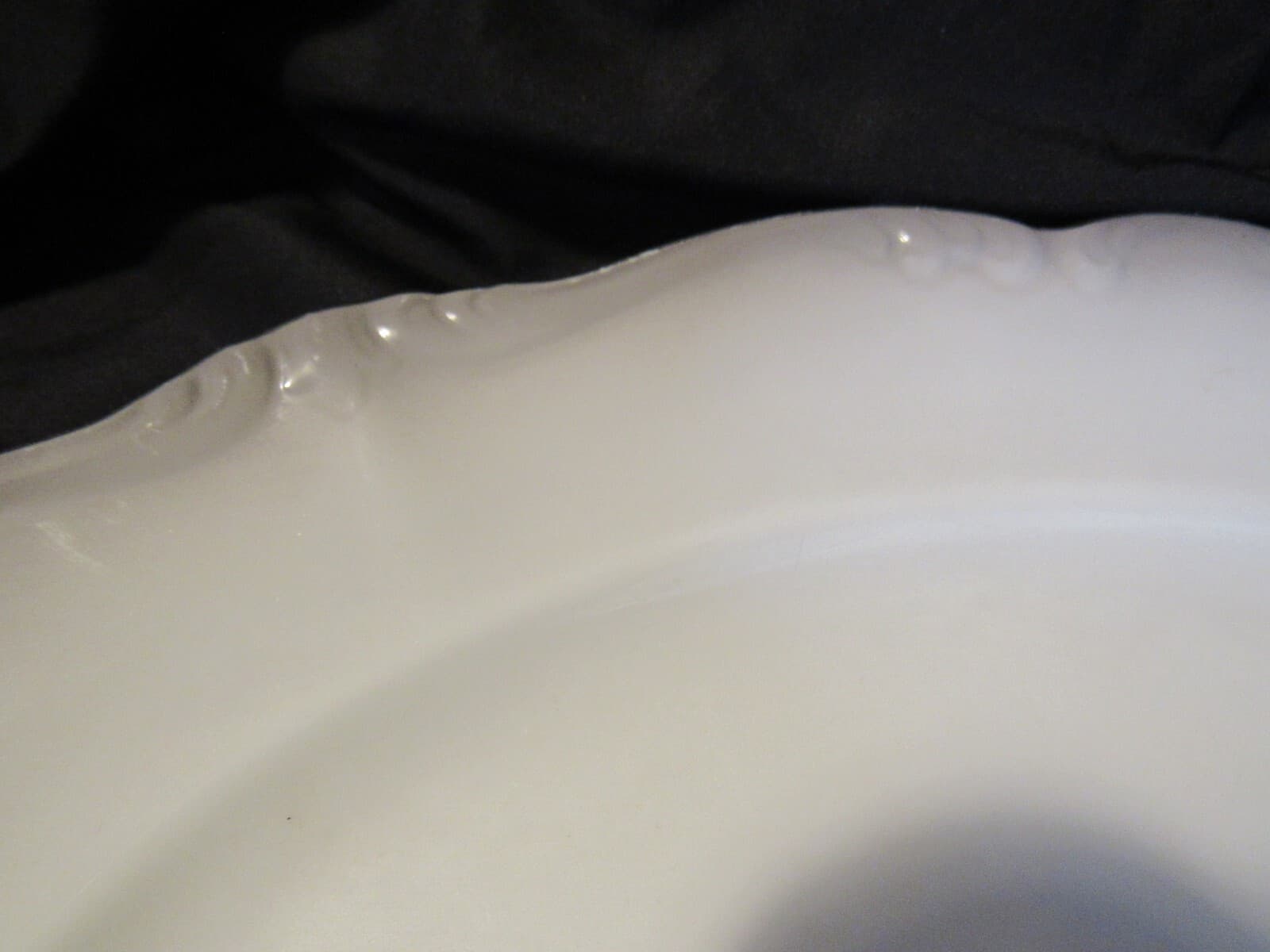 14" Oval Serving Platter Platinum Baroque JOHANN HAVILAND White Silver Trim F94 - Thumbnail 2