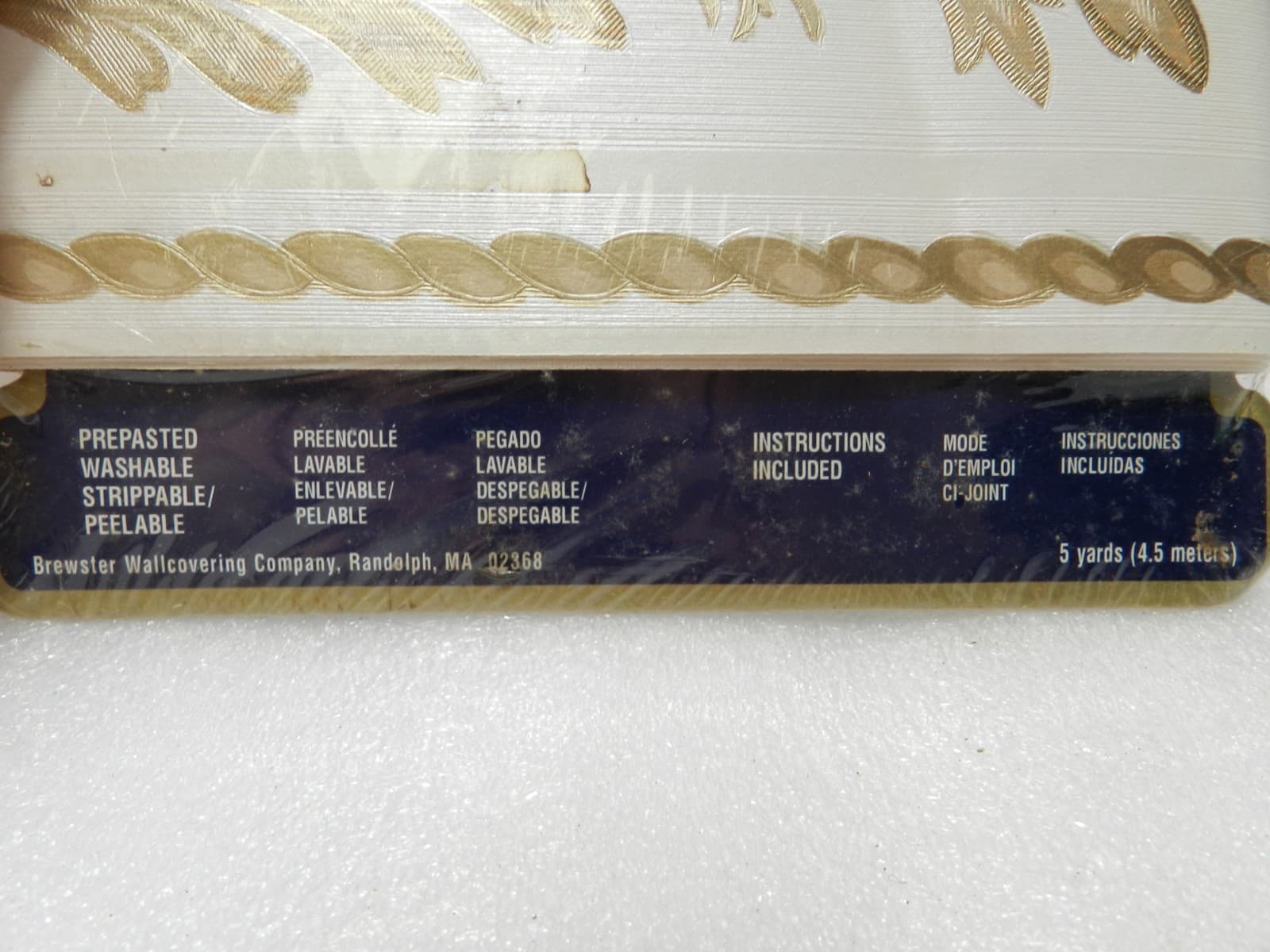 2 Vintage Mirage Wall Boarders Florentine Border 5” x 5 Yards Cream/Gold E81J - Thumbnail 5