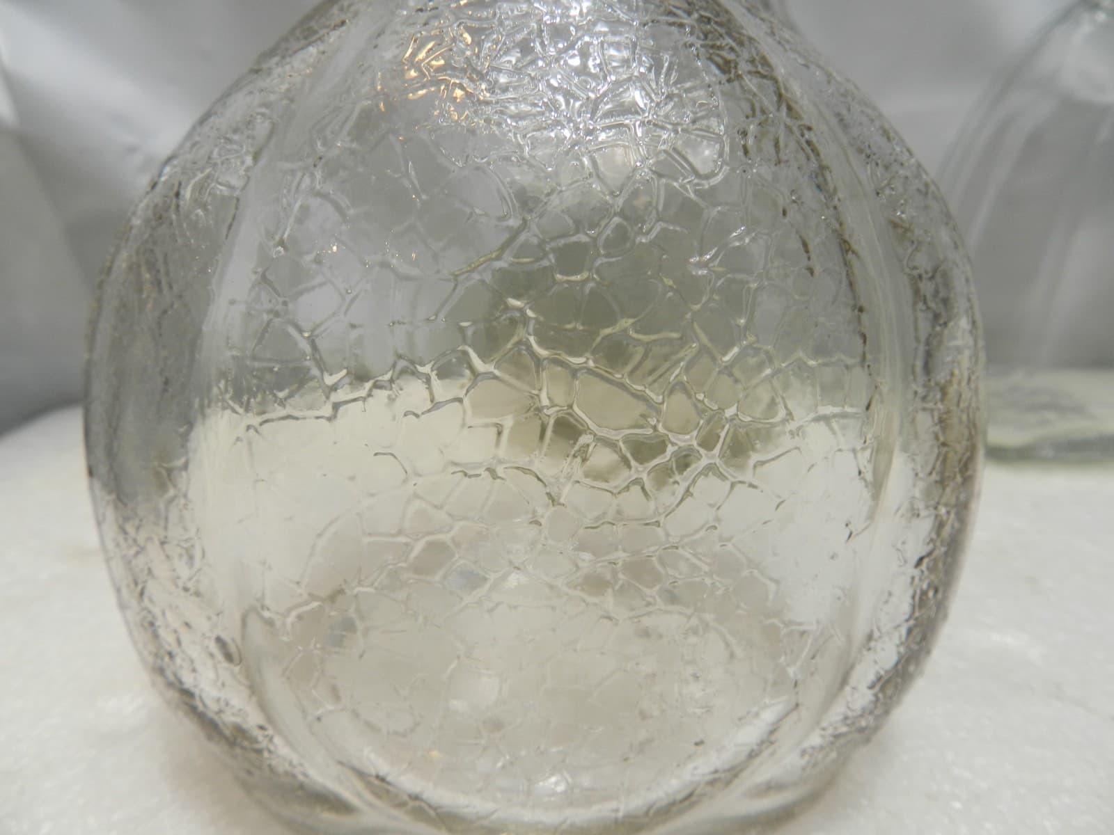 4 WHITE HOUSE VINEGAR Embossed Bottle Crackle Clear Glass Design C63J - Thumbnail 2