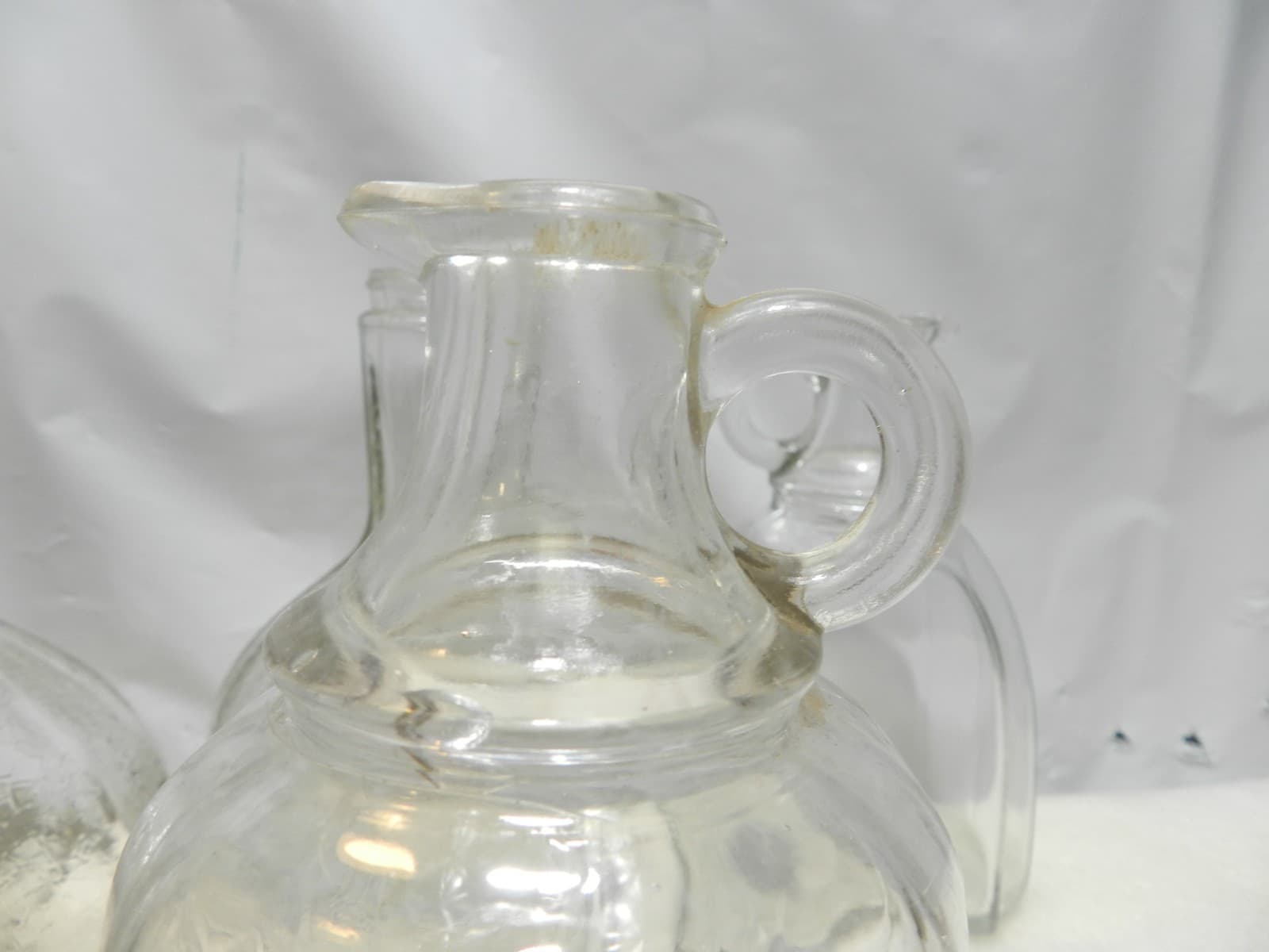 4 WHITE HOUSE VINEGAR Embossed Bottle Crackle Clear Glass Design C63J - Thumbnail 5