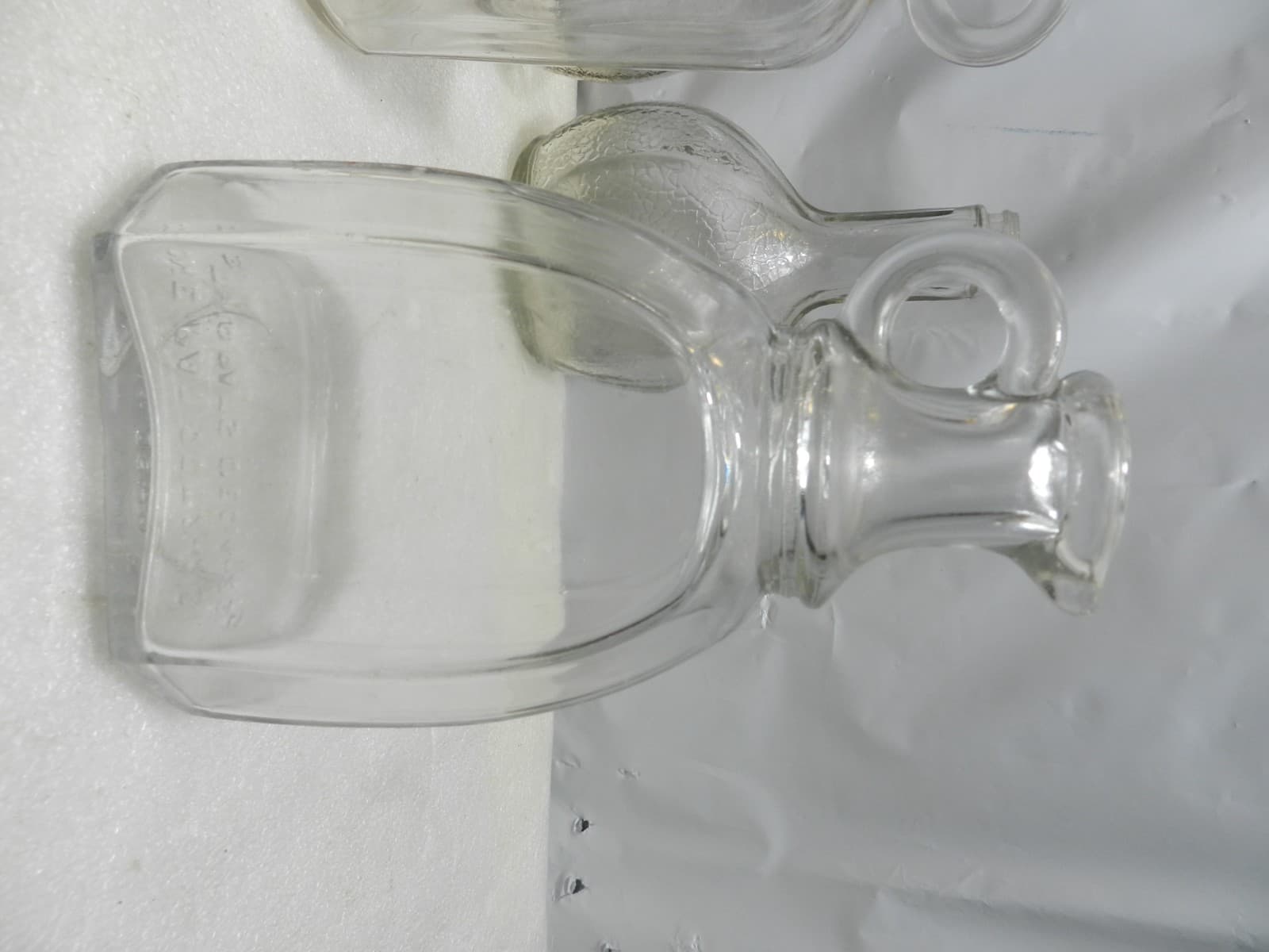4 WHITE HOUSE VINEGAR Embossed Bottle Crackle Clear Glass Design C63J - Thumbnail 8
