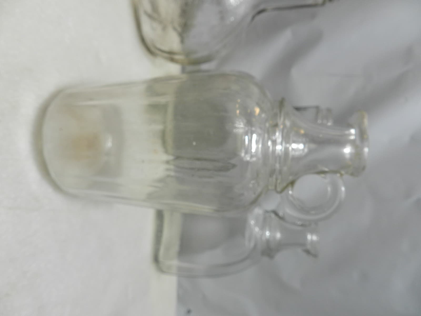 4 WHITE HOUSE VINEGAR Embossed Bottle Crackle Clear Glass Design C63J - Thumbnail 4