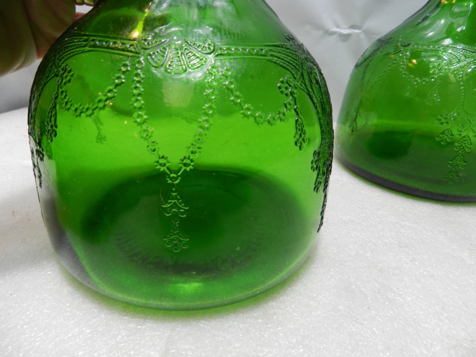 2 Vintage Vinegar Bottle Depression Glass Cameo Ballerina Whitehouse 30's C61J - Thumbnail 4