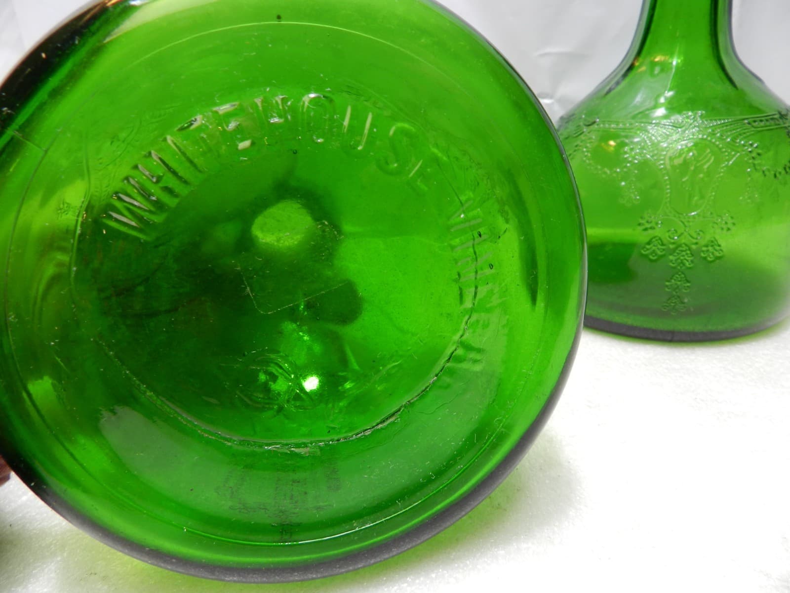 2 Vintage Vinegar Bottle Depression Glass Cameo Ballerina Whitehouse 30's C61J - Thumbnail 6