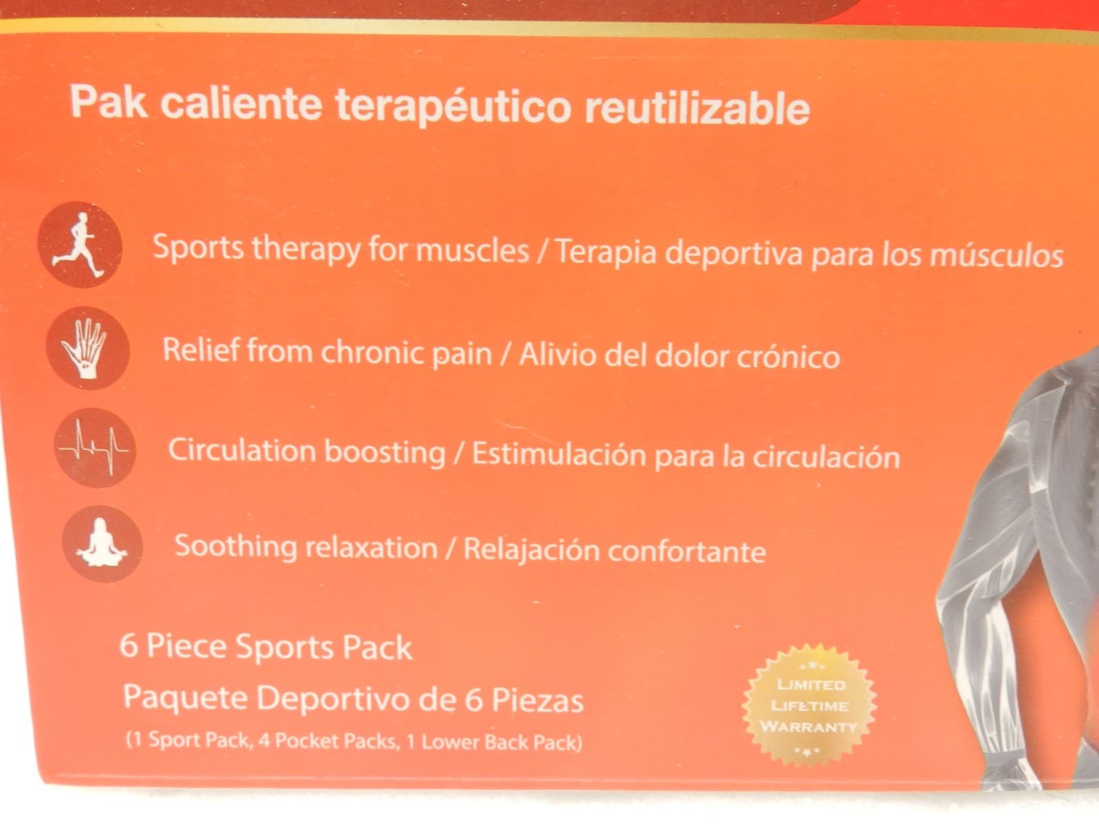 Body Comfort Reusable Therapeutic Heat Packs 6 Piece Sports Pack E84J - Thumbnail 2
