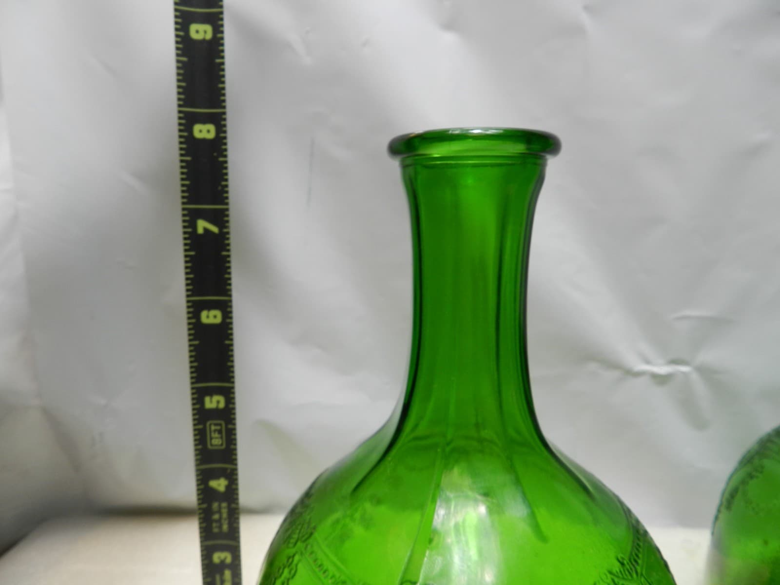 2 Vintage Vinegar Bottle Depression Glass Cameo Ballerina Whitehouse 30's C61J - Thumbnail 7