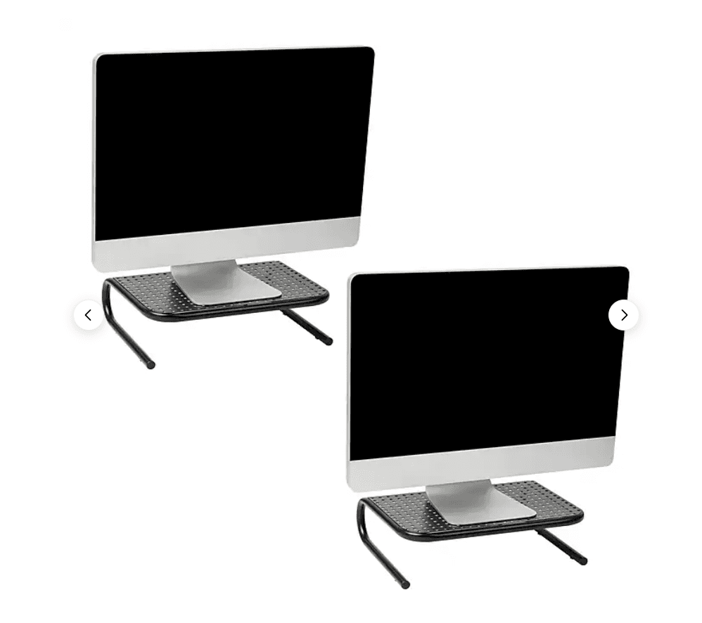 Mind Reader Ventilated Monitor Stand Holds up to 44 lbs Metal, Black 2 Pk R51K - Thumbnail 2