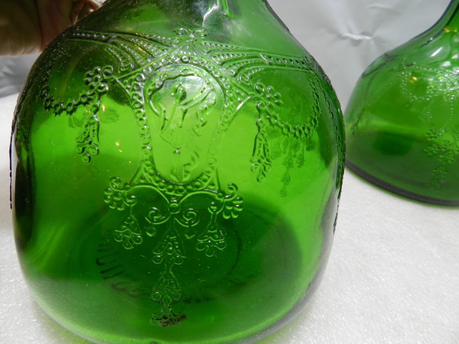 2 Vintage Vinegar Bottle Depression Glass Cameo Ballerina Whitehouse 30's C61J - Thumbnail 3