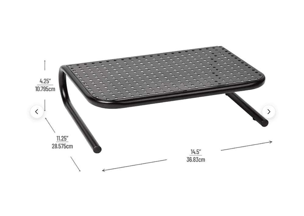 Mind Reader Ventilated Monitor Stand Holds up to 44 lbs Metal, Black 2 Pk R51K - Thumbnail 3