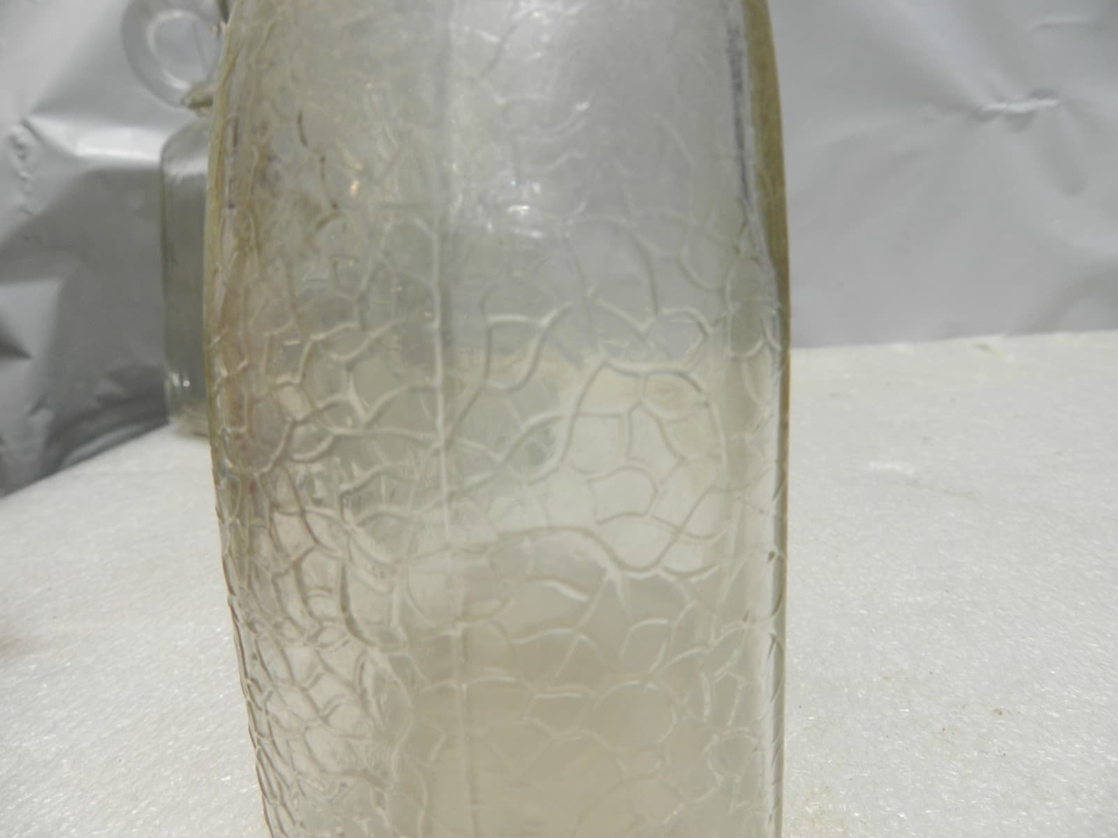 3 WHITE HOUSE VINEGAR Embossed Bottle Crackle Clear Glass Design C62J - Thumbnail 13