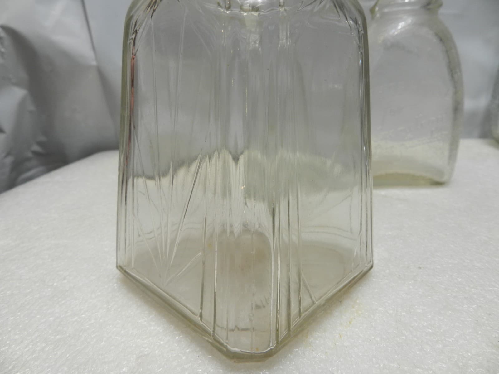3 WHITE HOUSE VINEGAR Embossed Bottle Crackle Clear Glass Design C62J - Thumbnail 5