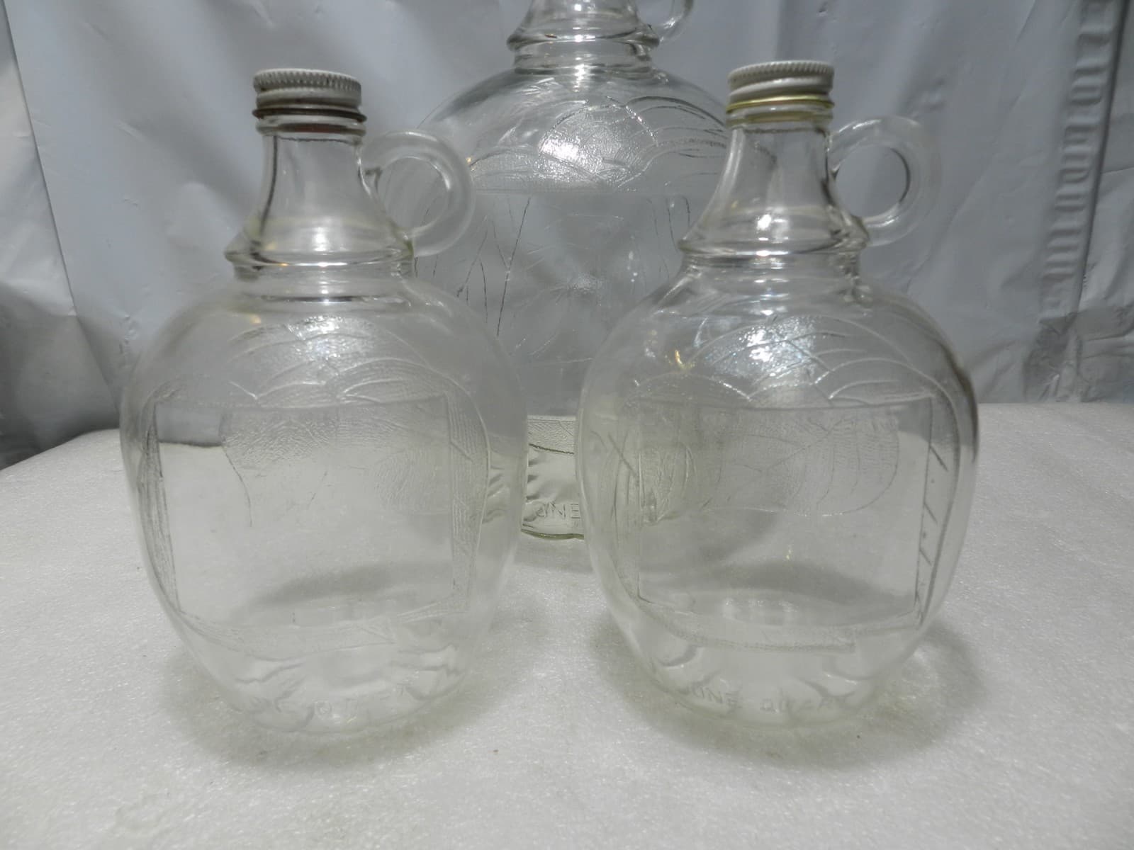3 Vintage Glass White House Apple Vinegar One Quart/Gallon Jar Jug Embossed C60J - Thumbnail 8