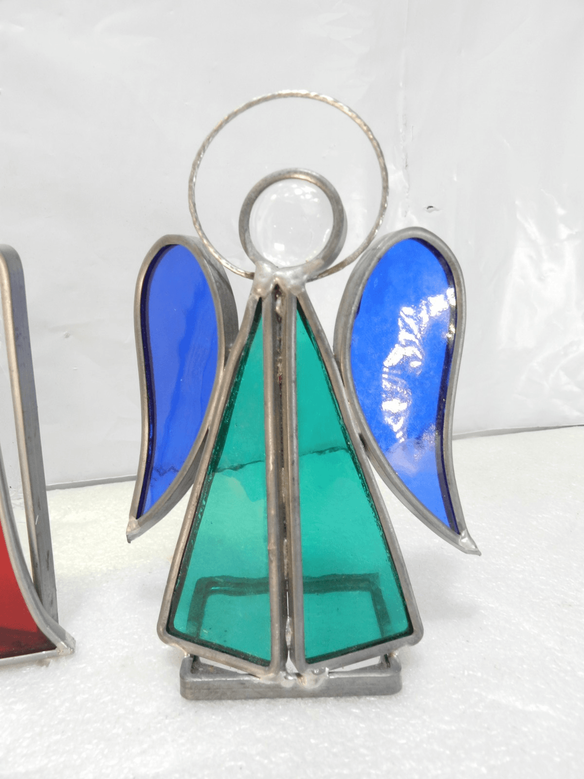 Vintage Stained Glass Nativity Scene Christmas Mary Joseph Jesus Angel (Y33M) - Thumbnail 3