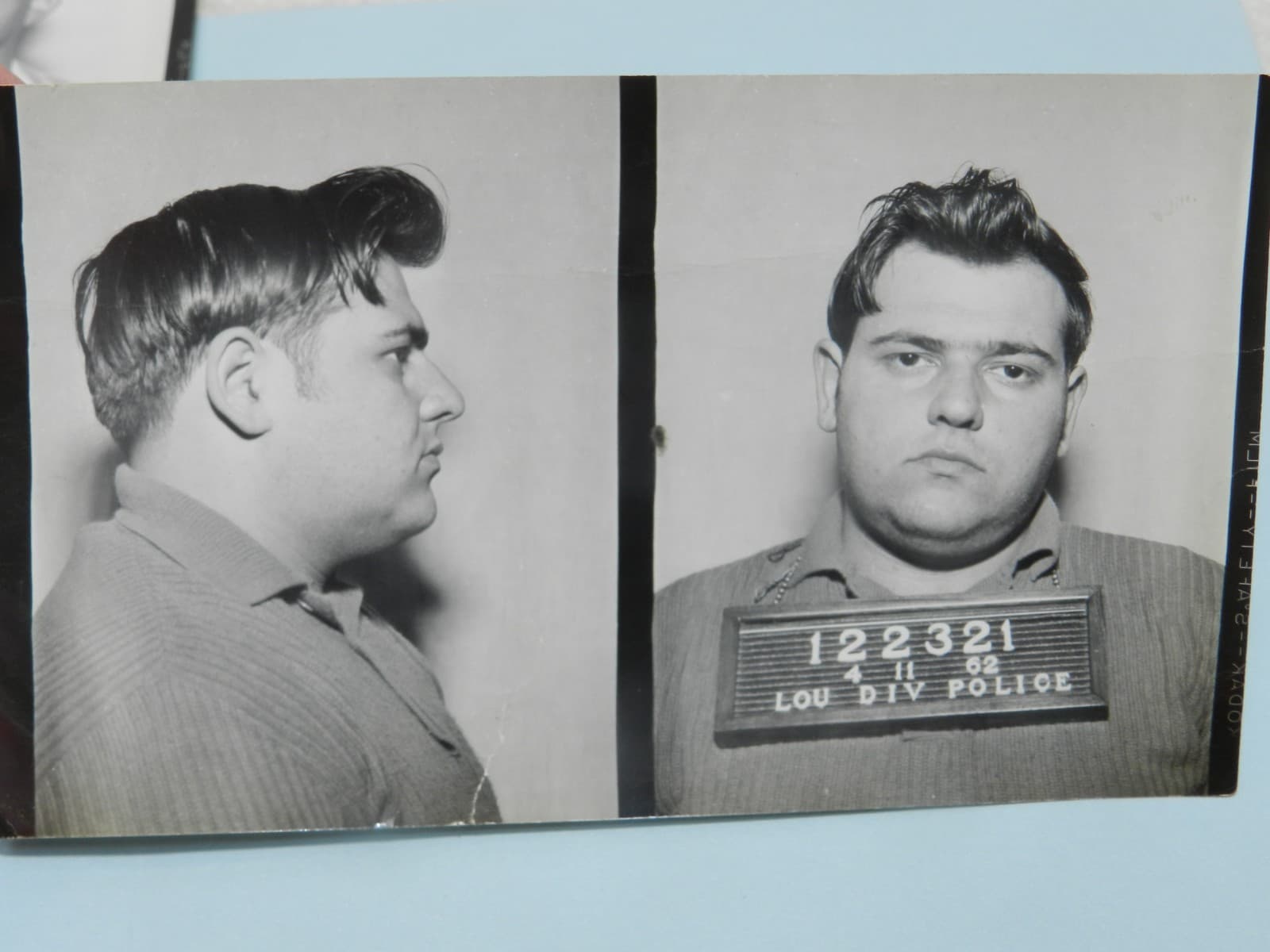 4 - 1960s B/W Booking Mug Shots Original Louisville KY Police Dept C71JJ - Thumbnail 5