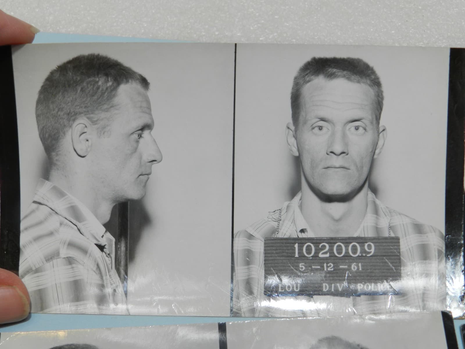 4 - 1960s B/W Booking Mug Shots Original Louisville KY Police Dept C71JJ - Thumbnail 2