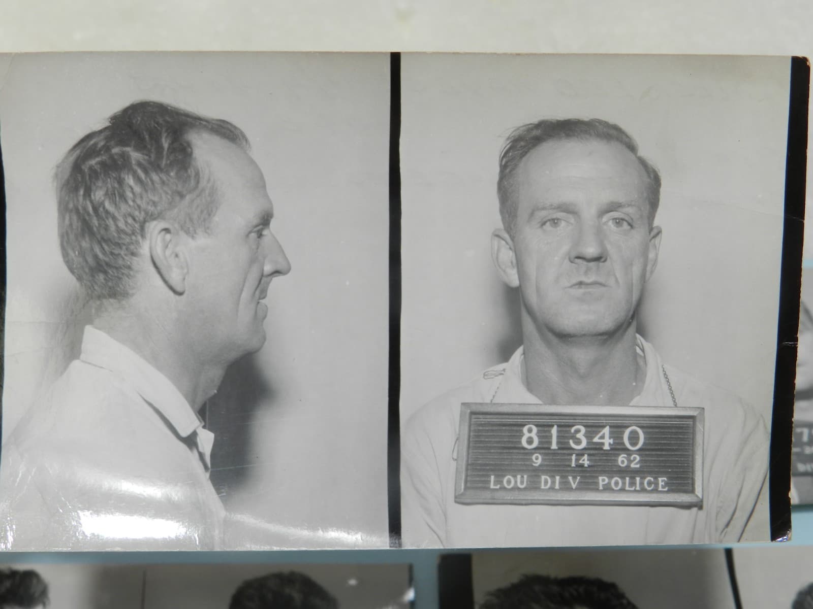 4 - 1950s - 1960s B/W Booking Mug Shots Original Louisville KY Police Dept C65JJ - Thumbnail 2