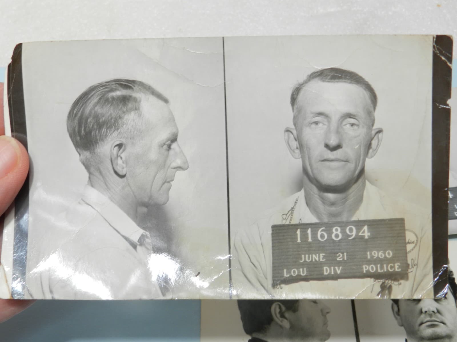 4 - 1960s B/W Booking Mug Shots Original Louisville KY Police Dept C68JJ - Thumbnail 4