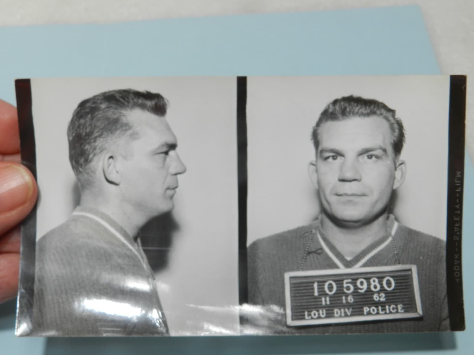 4 - 1960s B/W Booking Mug Shots Original Louisville KY Police Dept C66JJ - Thumbnail 8