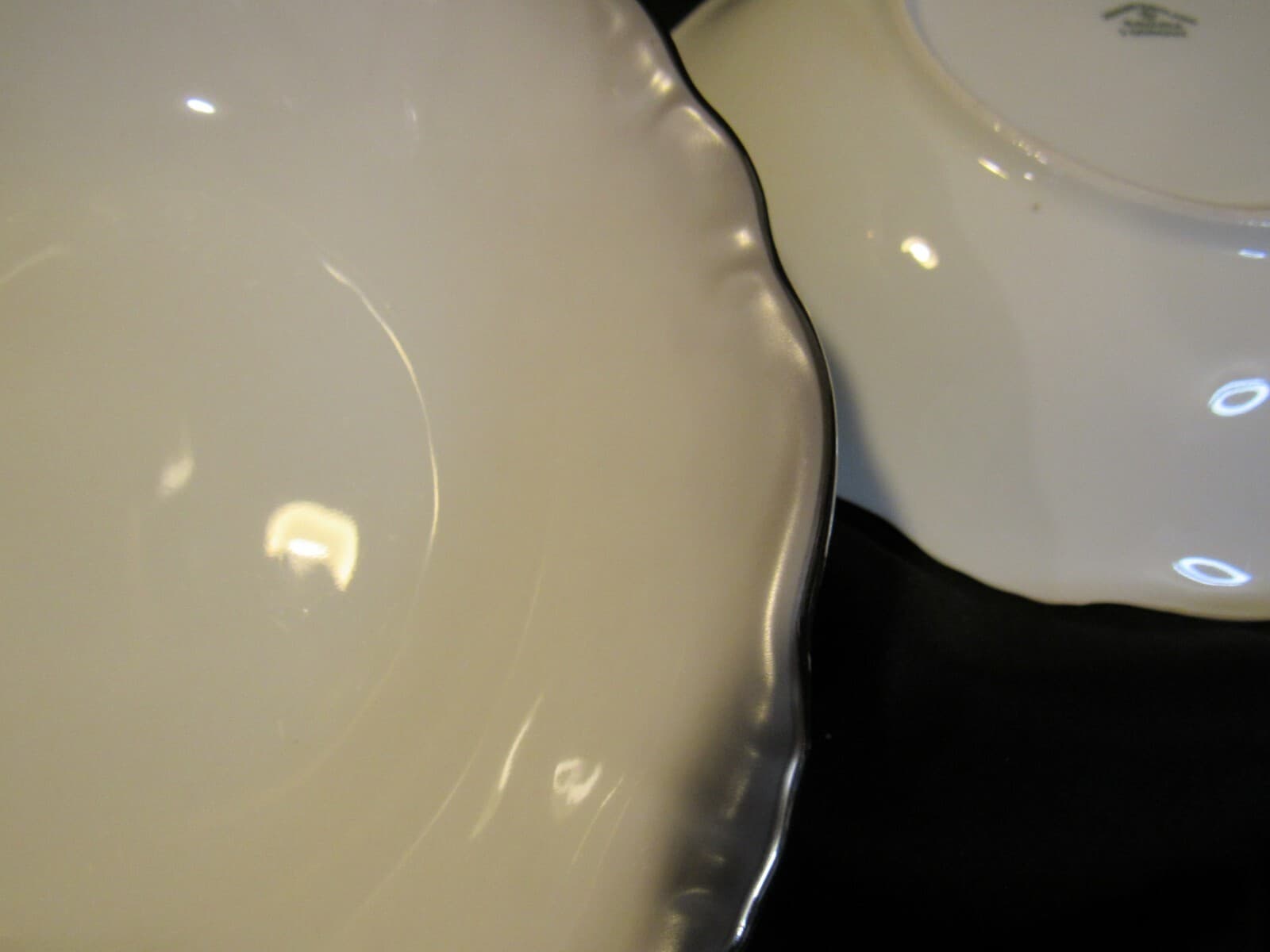 (4) Coupe Soup Bowl Platinum Baroque J HAVILAND White Gray w Silver Trim G6J - Thumbnail 7