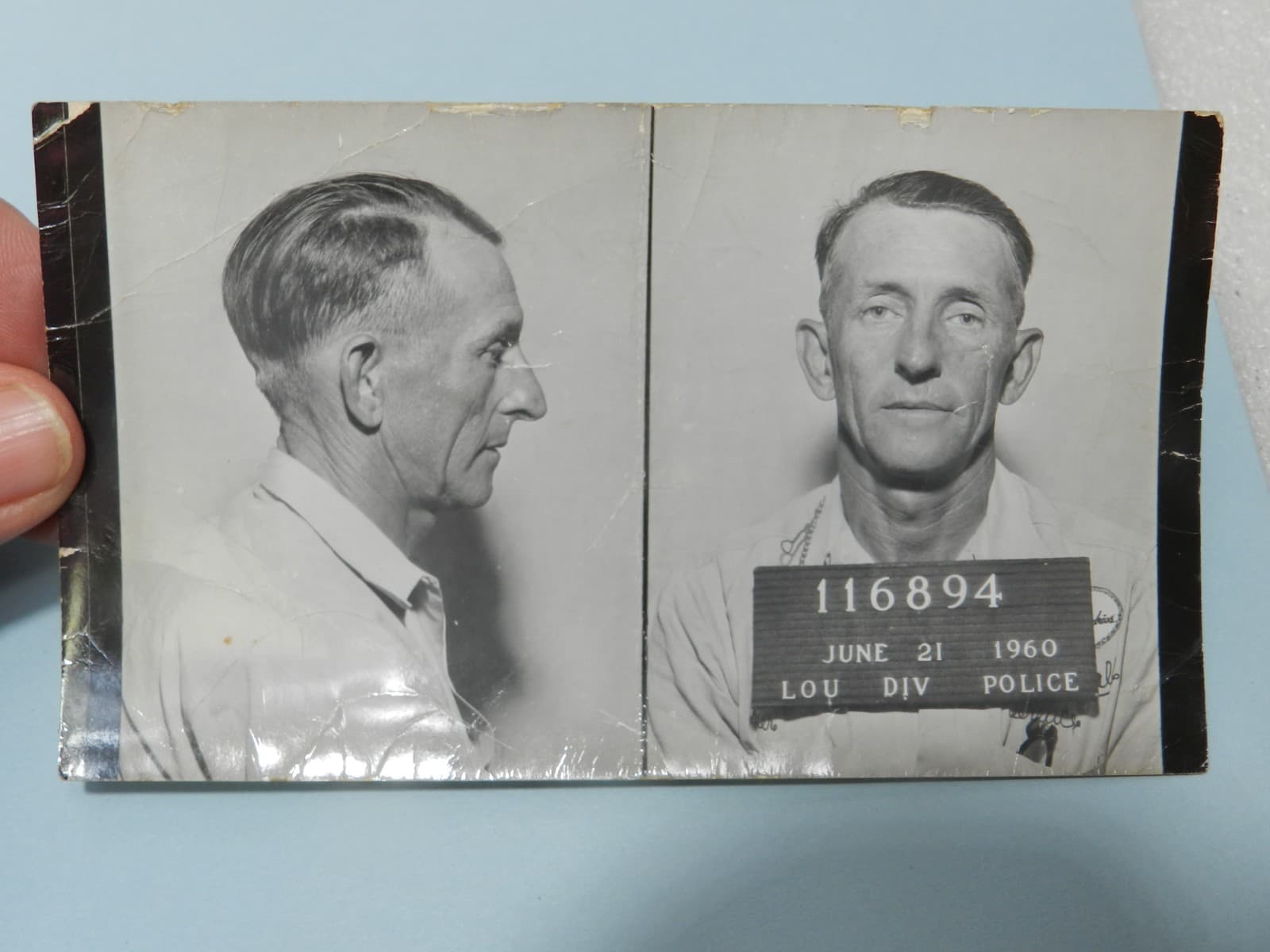4 - 1960s B/W Booking Mug Shots Original Louisville KY Police Dept C68JJ - Thumbnail 8