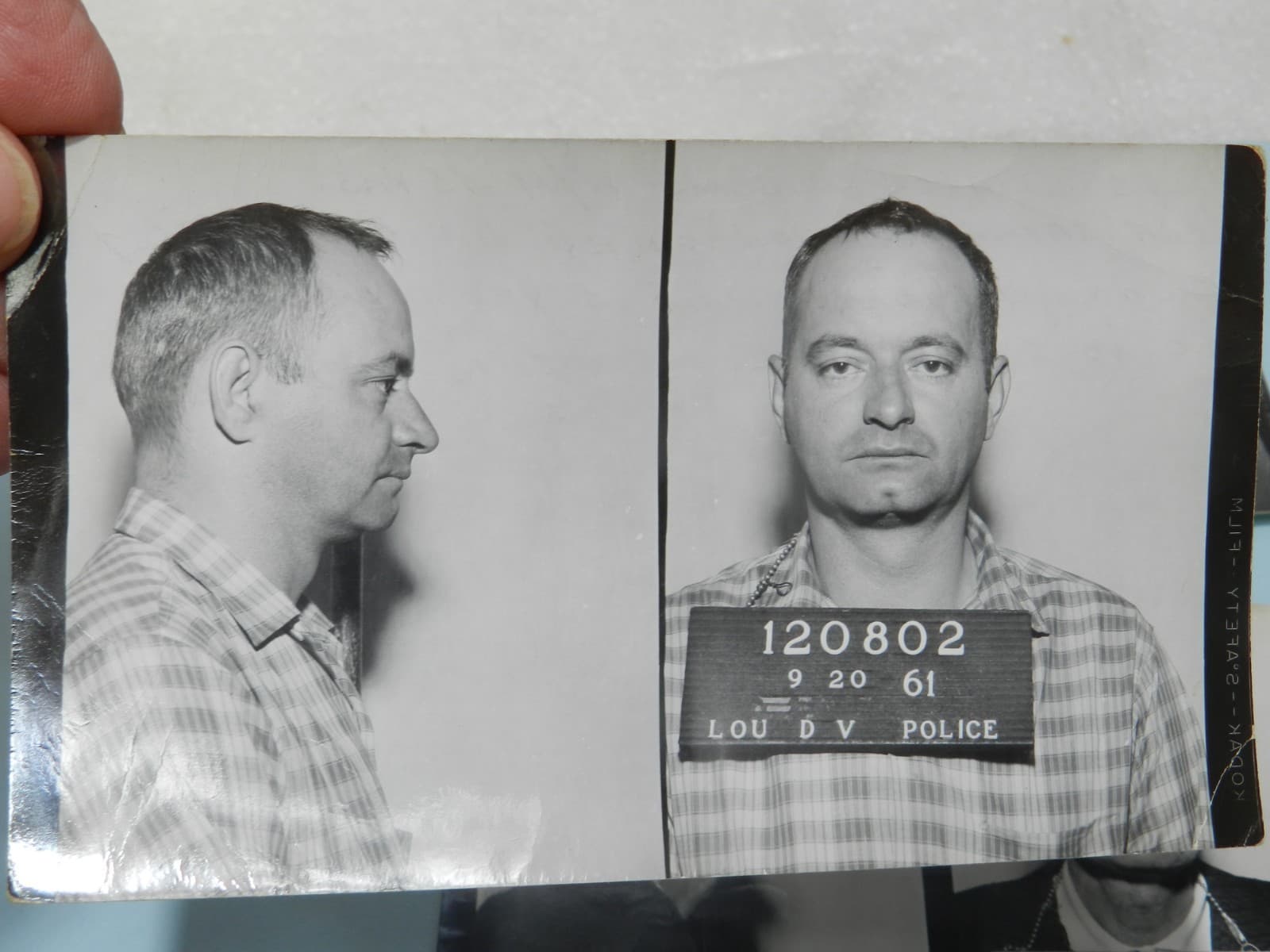 4 - 1960s B/W Booking Mug Shots Original Louisville KY Police Dept C66JJ - Thumbnail 4