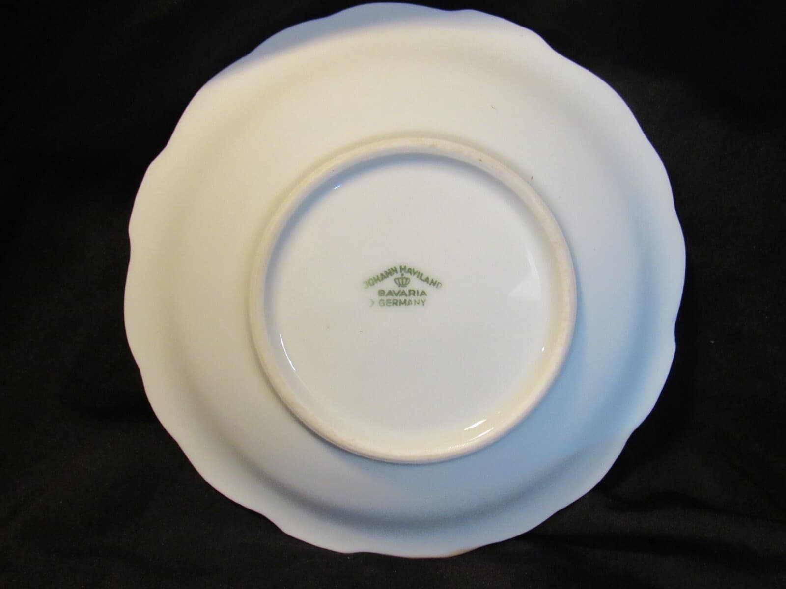 Fruit/Dessert Sauce Bowl Platinum Baroque J HAVILAND White Gray w Silver trim - Thumbnail 2