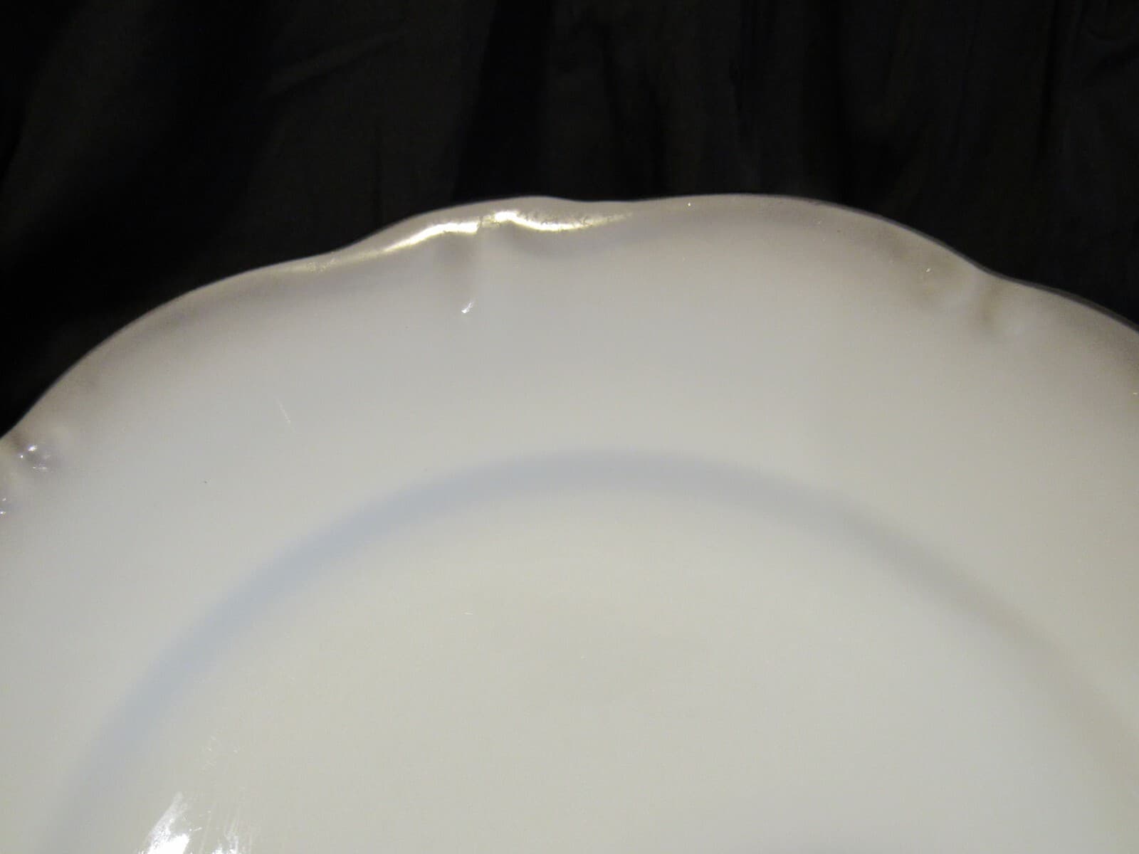 (4) 10" Dinner Plate Platinum Baroque J HAVILAND White Gray w Silver Trim G2J - Thumbnail 9