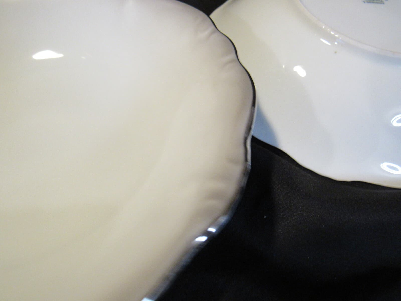(4) Coupe Soup Bowl Platinum Baroque J HAVILAND White Gray w Silver Trim G6J - Thumbnail 6