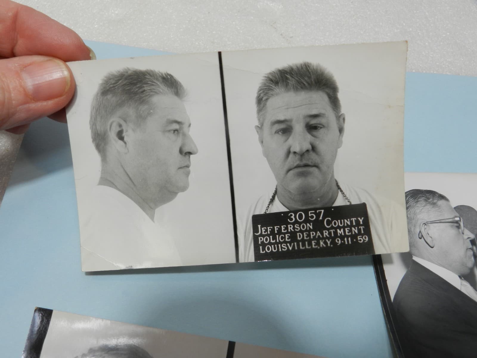 4 - 1950s 1960s B/W Booking Mug Shots Original Louisville KY Police Dept C69JJ - Thumbnail 2