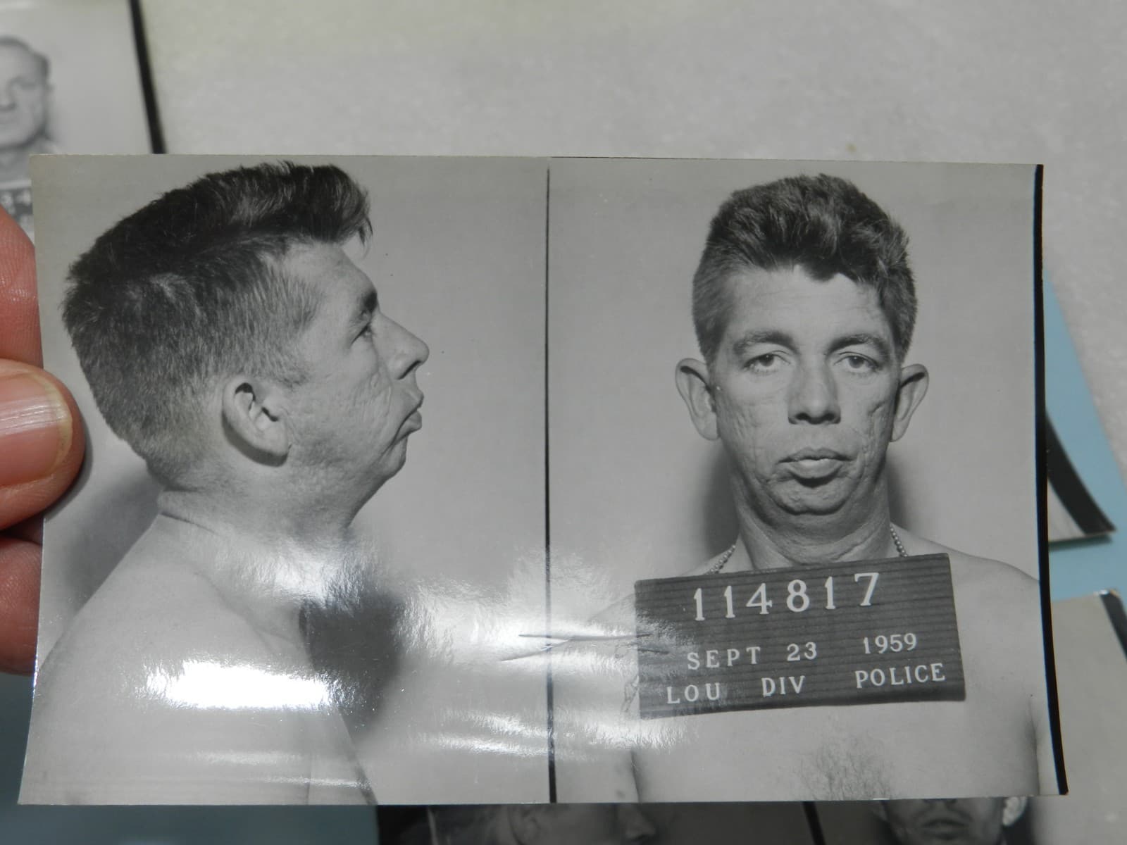 4 - 1950s - 1960s B/W Booking Mug Shots Original Louisville KY Police Dept C65JJ - Thumbnail 4