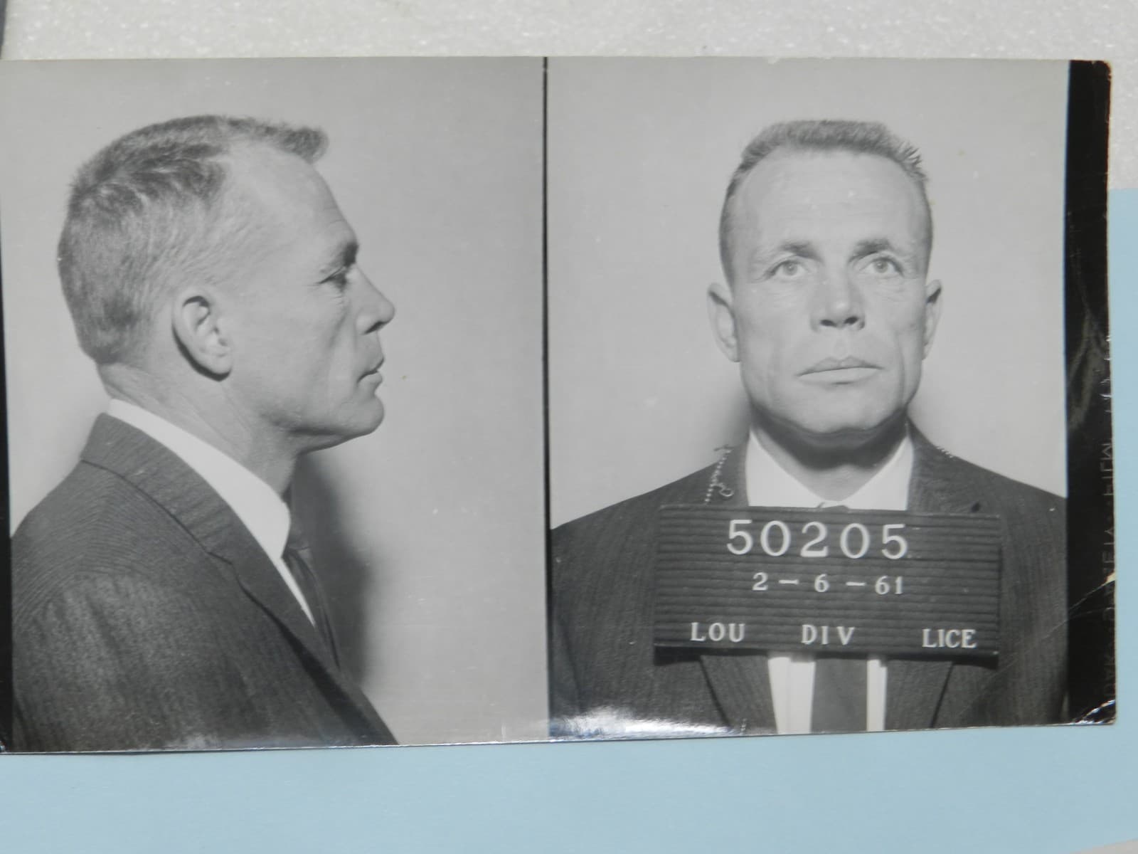 4 - 1960s B/W Booking Mug Shots Original Louisville KY Police Dept C71JJ - Thumbnail 3