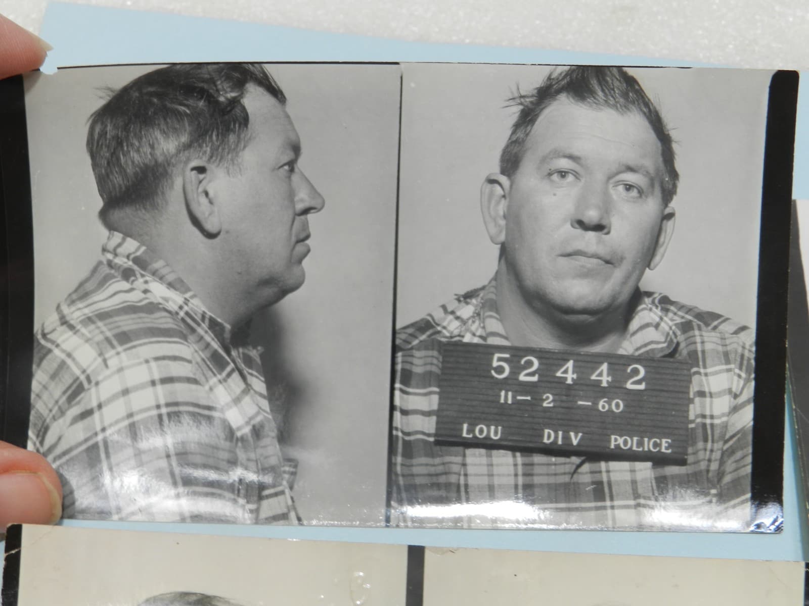 4 - 1950s 1960s B/W Booking Mug Shots Original Louisville KY Police Dept C70JJ - Thumbnail 2
