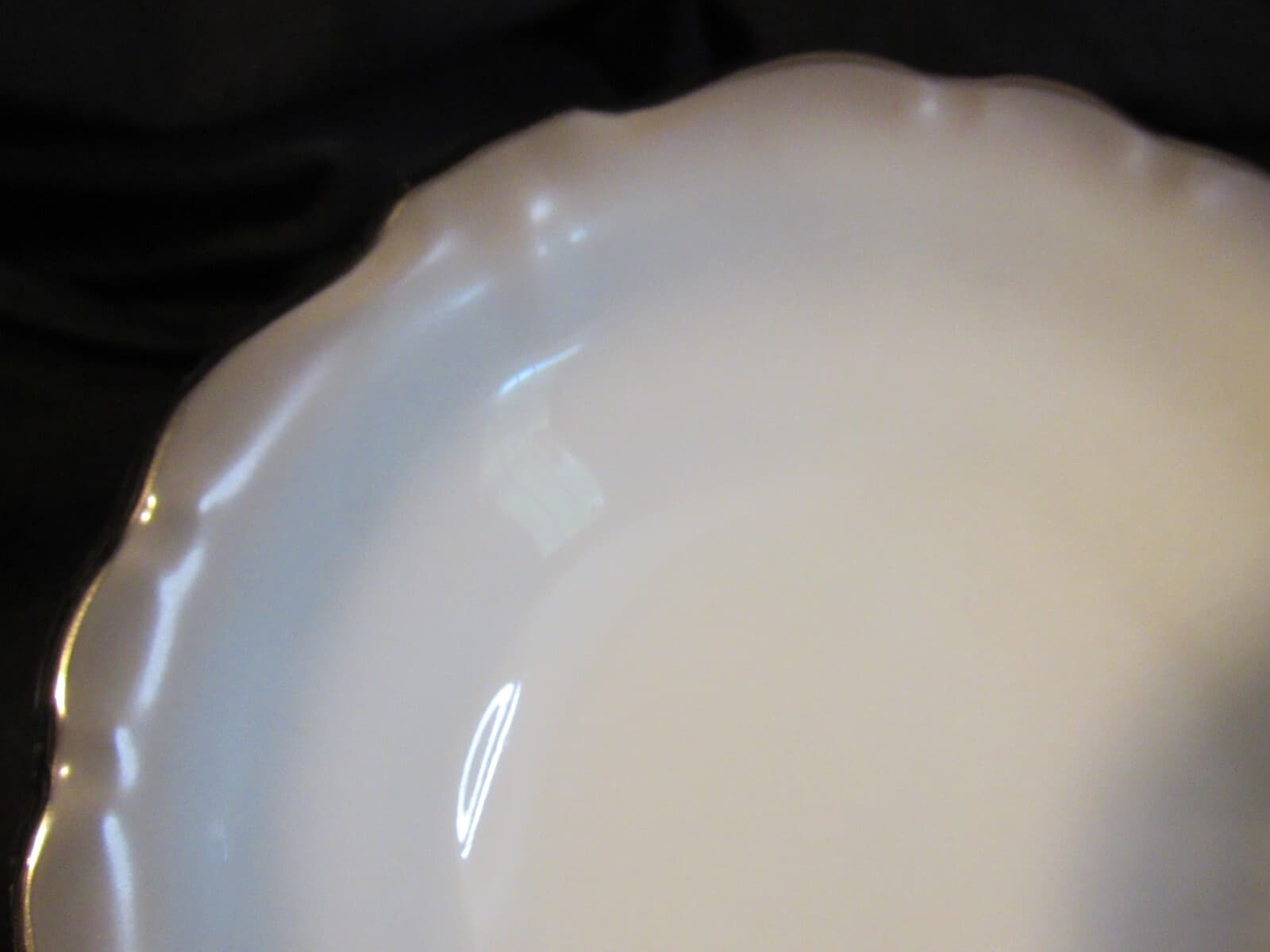 Fruit/Dessert Sauce Bowl Platinum Baroque J HAVILAND White Gray w Silver trim - Thumbnail 7
