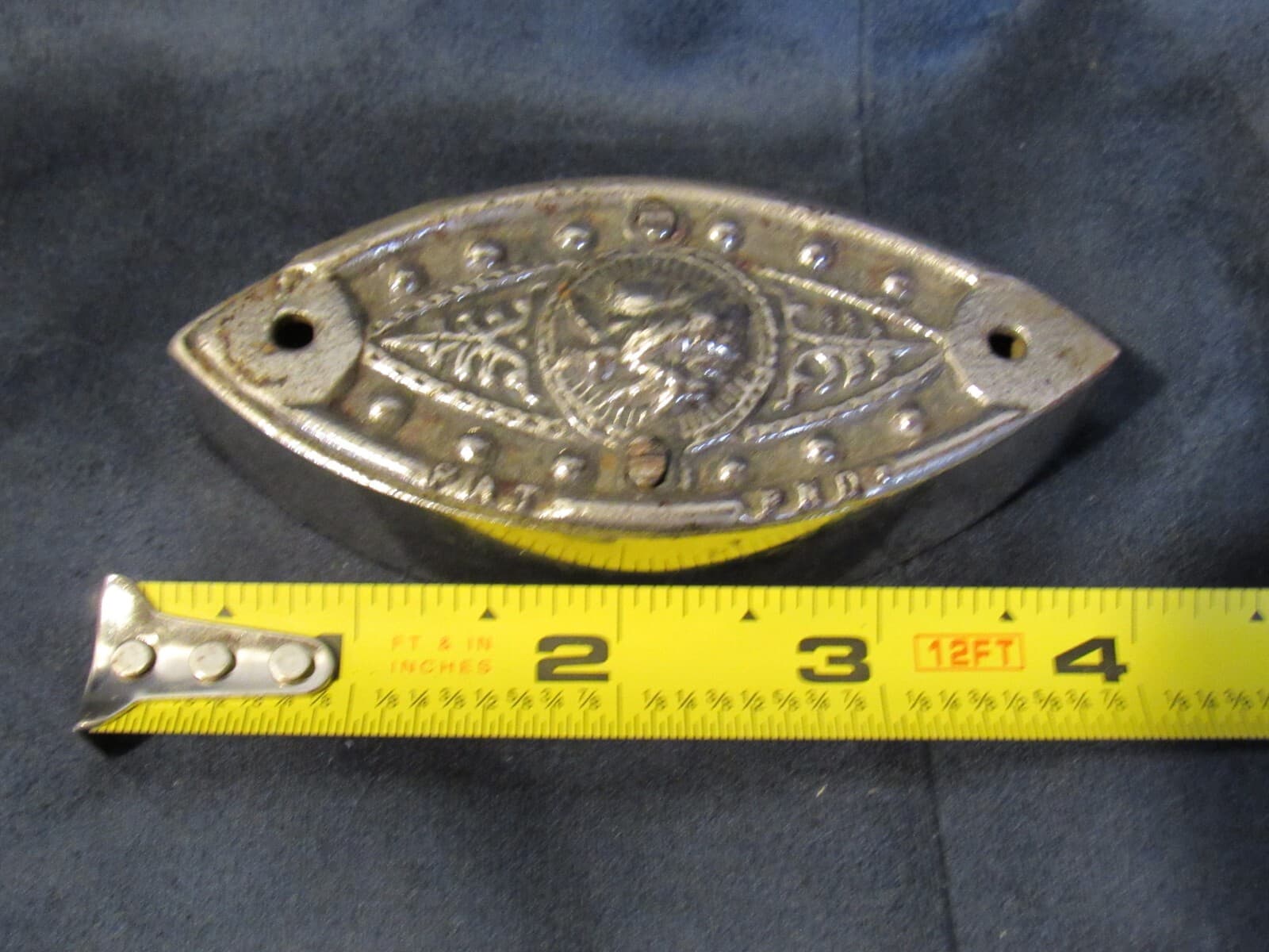 Vintage Antique 4" Cast-Iron Sad Flat-Iron Primitive/Doorstop No Handle A52S - Thumbnail 4