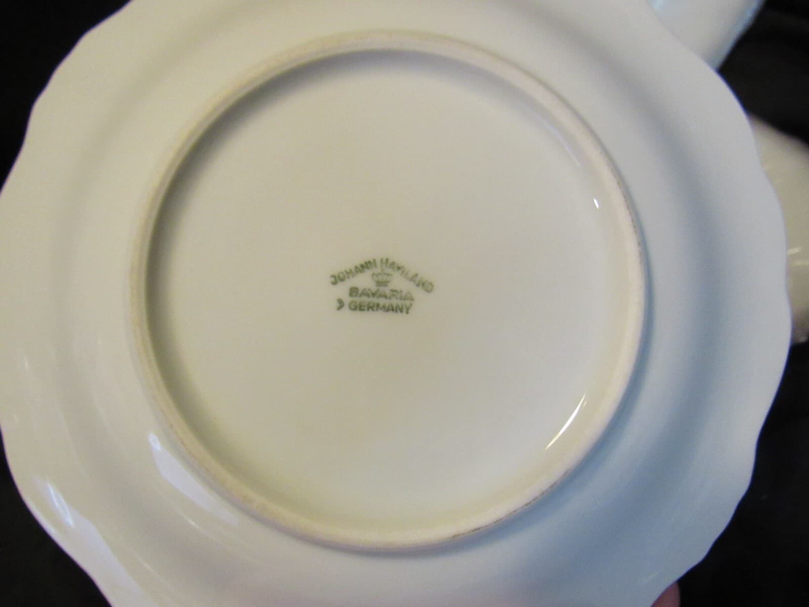 (4) 6 1/4" Saucer Platinum Baroque J HAVILAND White Gray w Silver Trim G5J - Thumbnail 4