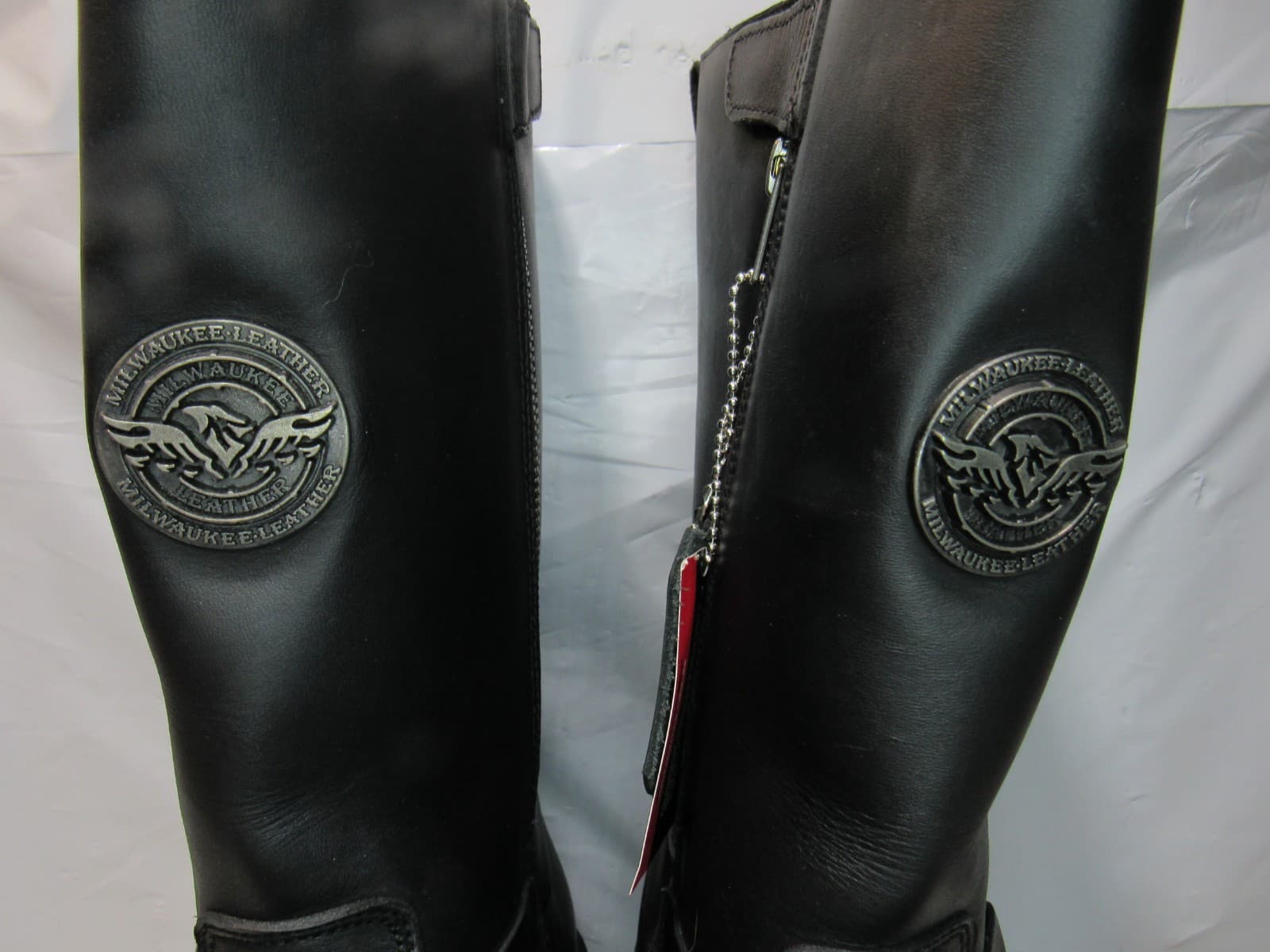 Milwaukee Harness Motorcycle Boots Black Leather Mens 10.5 EEE Square Toe (J31K) - Thumbnail 5