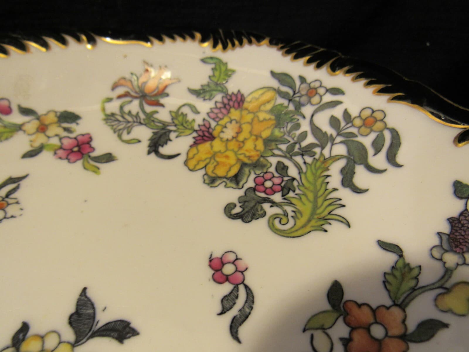 Coalport Hand Painted Floral Raised Scalloped Edge Serving Plate Bowl Footed U52 - Thumbnail 4