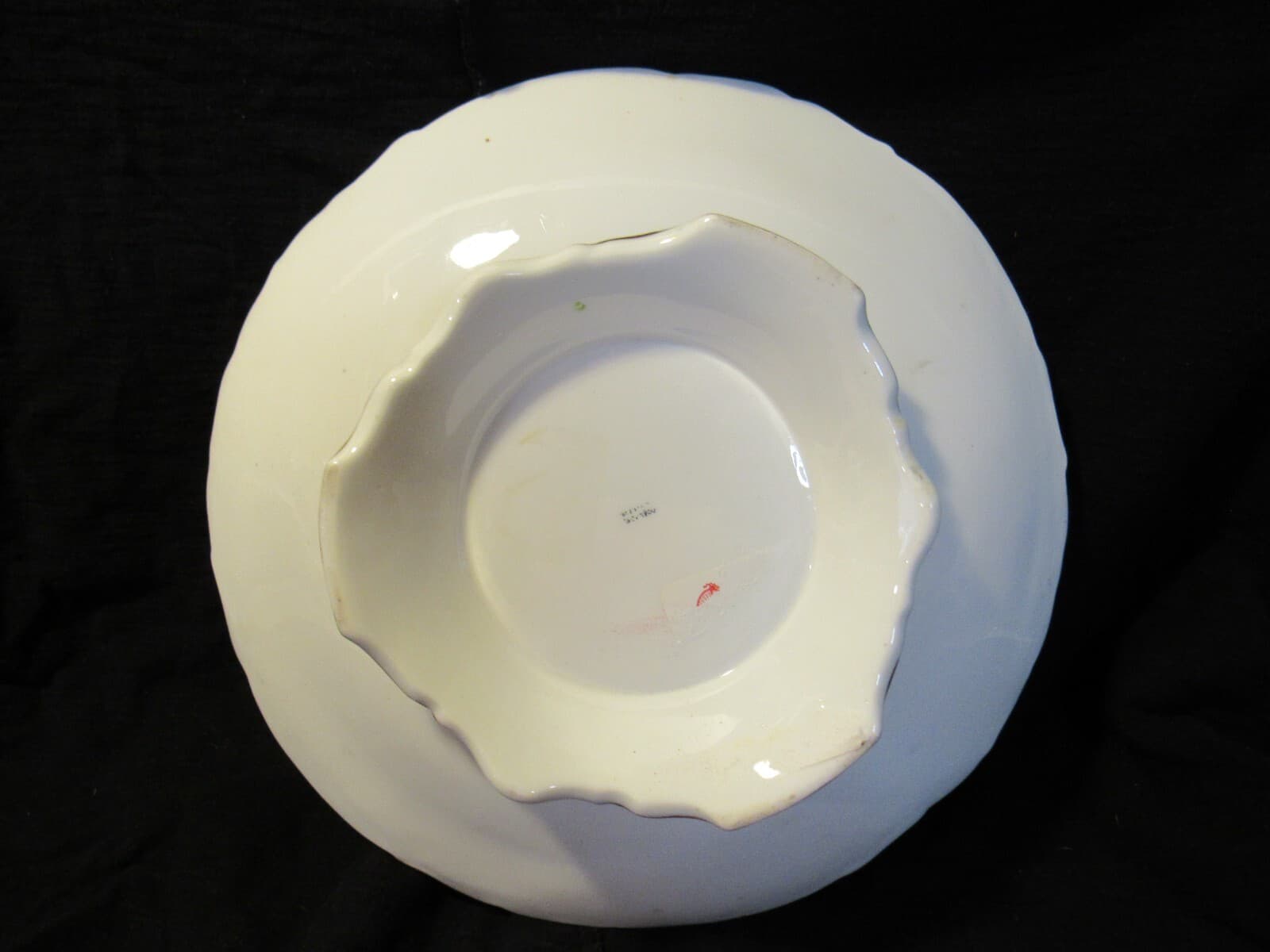Coalport Hand Painted Floral Raised Scalloped Edge Serving Plate Bowl Footed U53 - Thumbnail 6