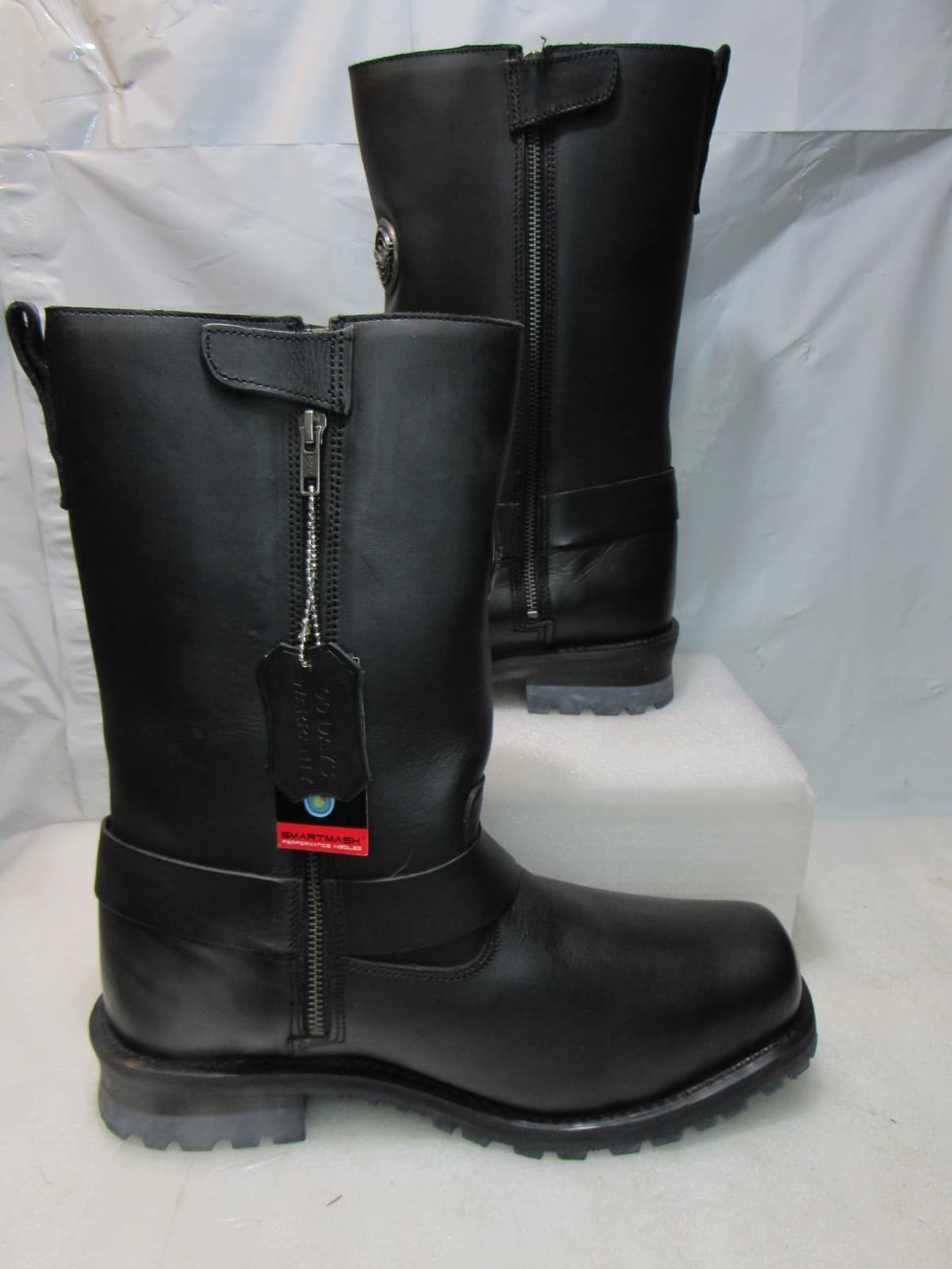 Milwaukee Harness Motorcycle Boots Black Leather Mens 10.5 EEE Square Toe (J31K) - Thumbnail 6