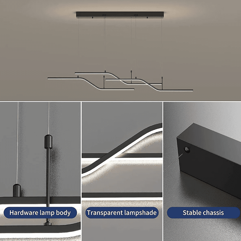 Lorisa 3 - Light LED Kitchen Island Pendant Modern Black Y48K - Thumbnail 6