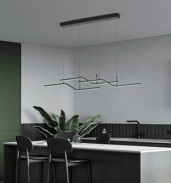 Lorisa 3 - Light LED Kitchen Island Pendant Modern Black Y48K - Thumbnail 2