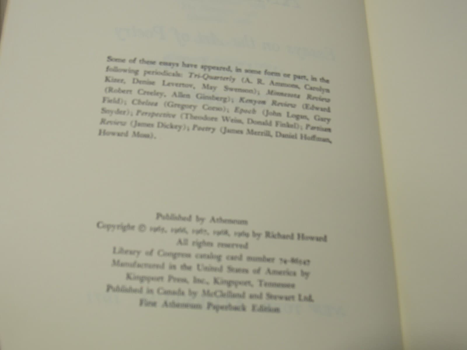 Alone with America by Richard Howard (Atheneum, 1969) Paperback J45J - Thumbnail 6