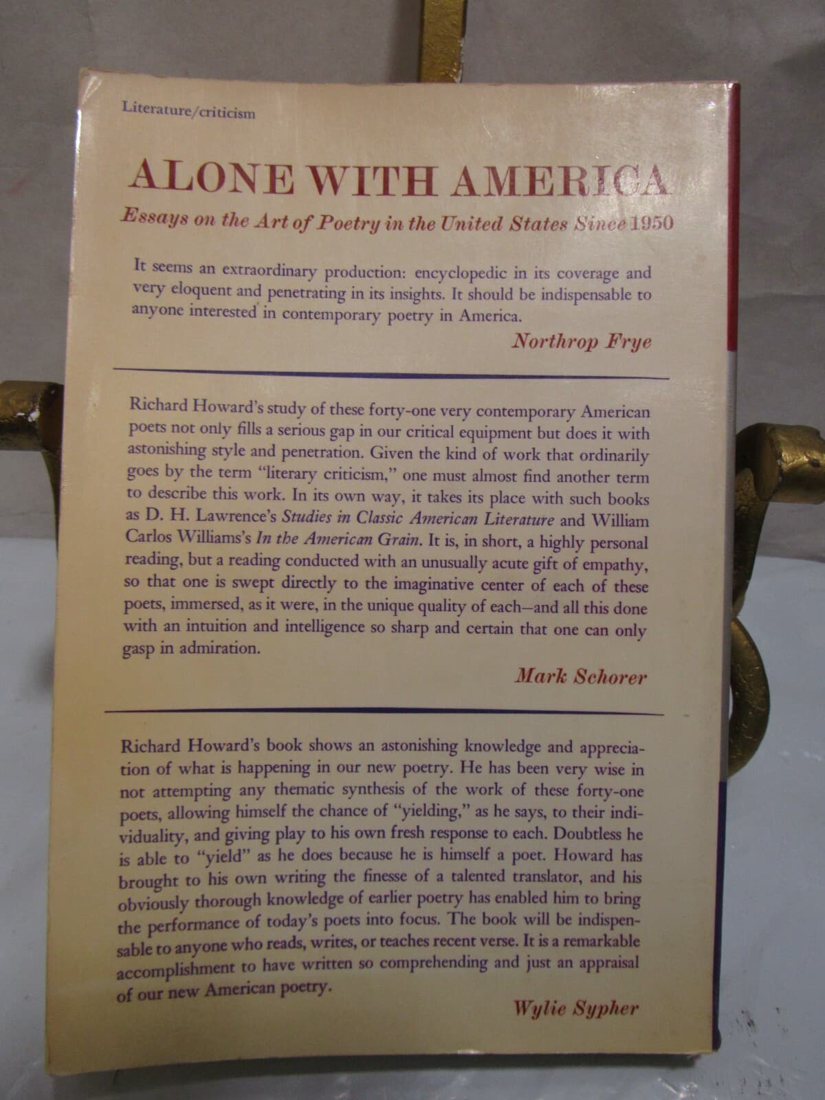 Alone with America by Richard Howard (Atheneum, 1969) Paperback J45J - Thumbnail 2