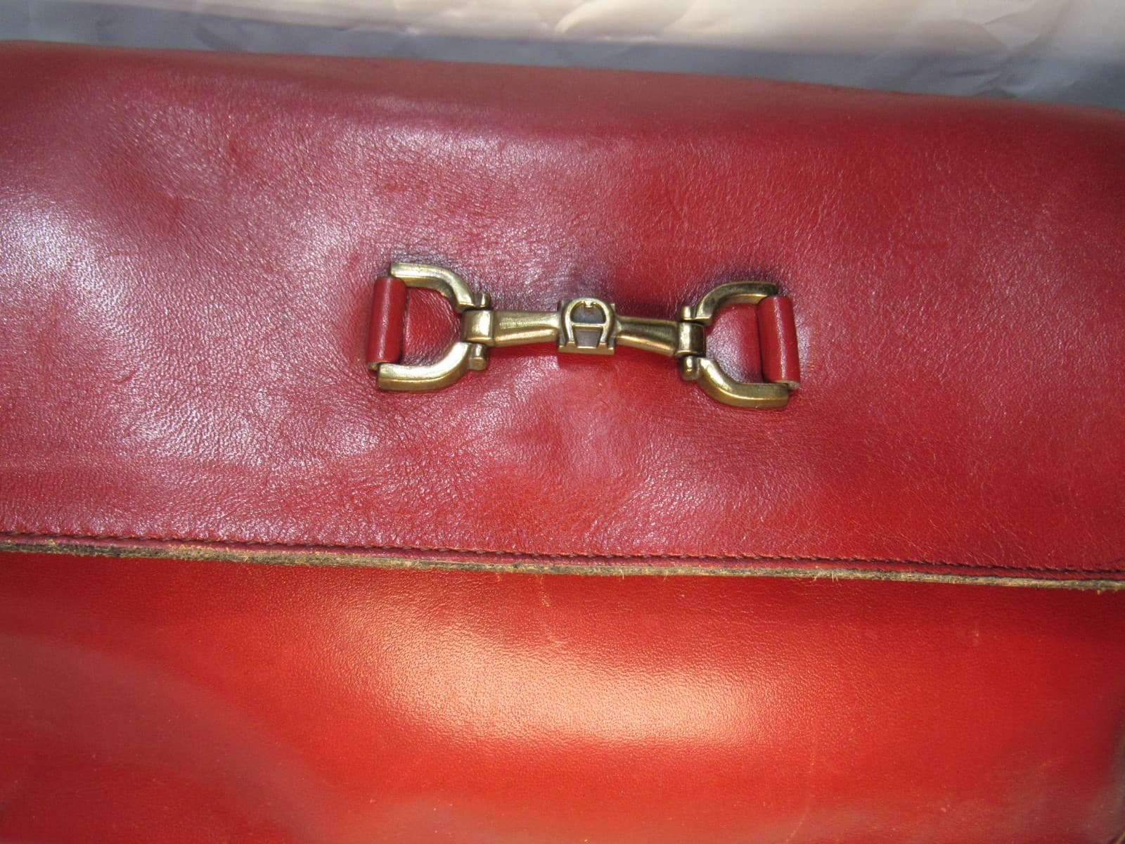 Vintage Etienne Aigner Leather Shoulder Bag Flap Handbag Studded Back (W58J) - Thumbnail 3