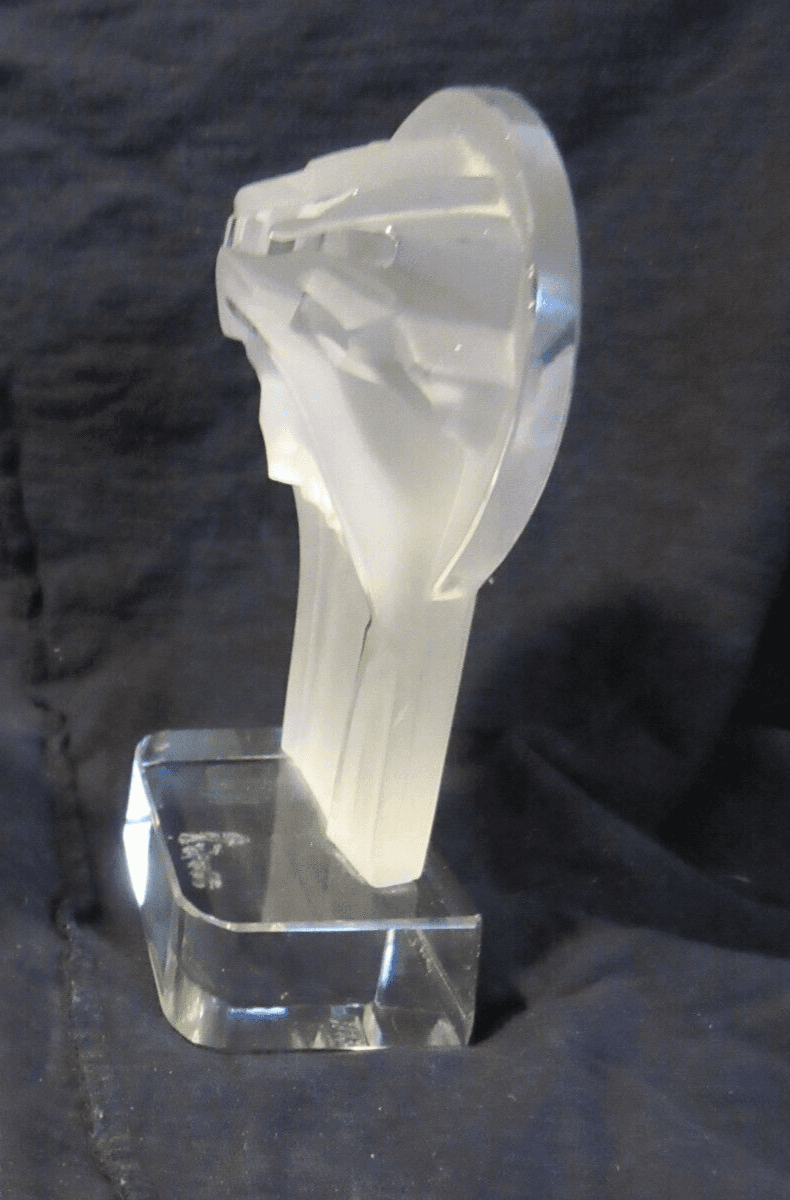 Vintage DESNA Czech Frosted Crystal Jesus Christ Head Sculpture U57S - Thumbnail 3