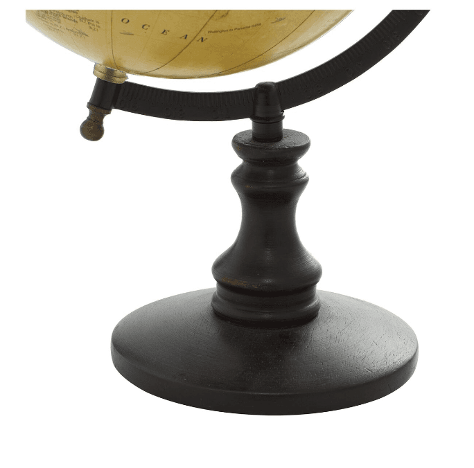 Benzara 38117 Sophisticated Wooden and Metal 14 In. Globe With Black Base (K45) - Thumbnail 5